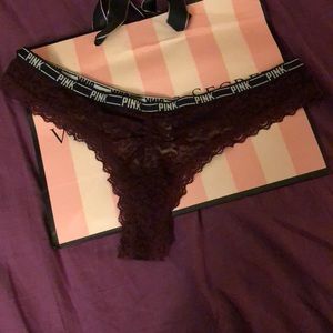 Pink lace thong